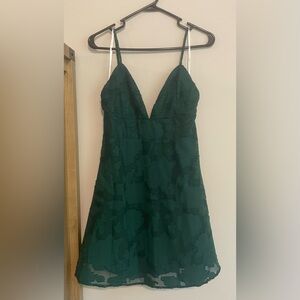 Lulu's Deep Green Strapless Dress